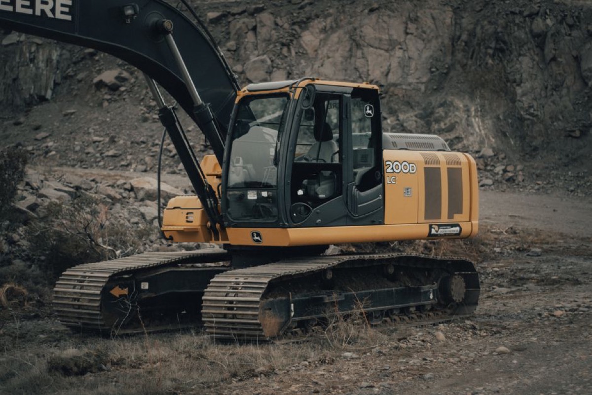 Portable generator on construction jobsite powering tools and equipment