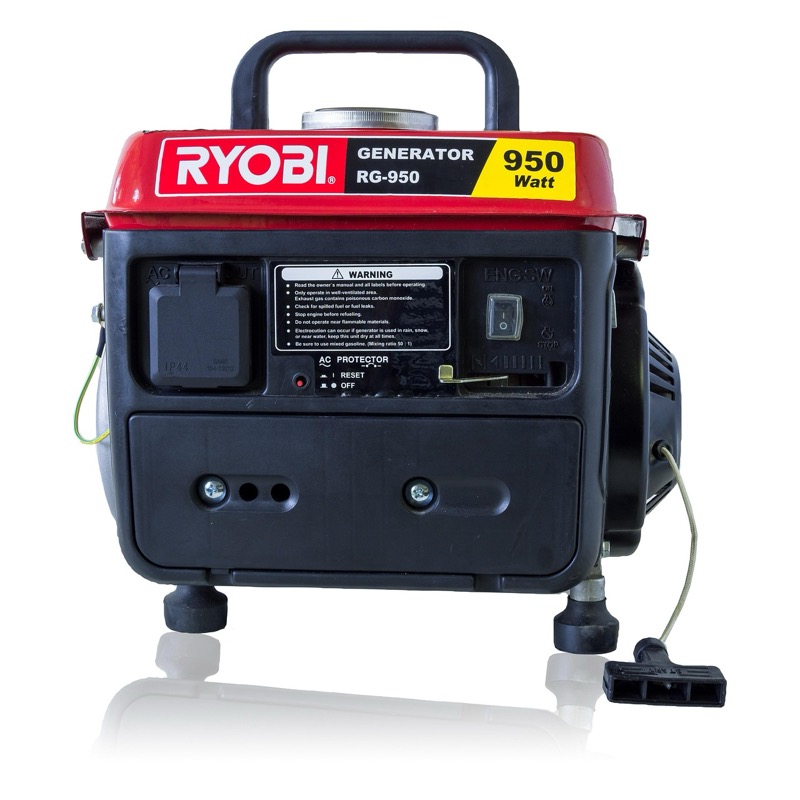 Portable generator showing compact design with wheel kit and handle for easy transport